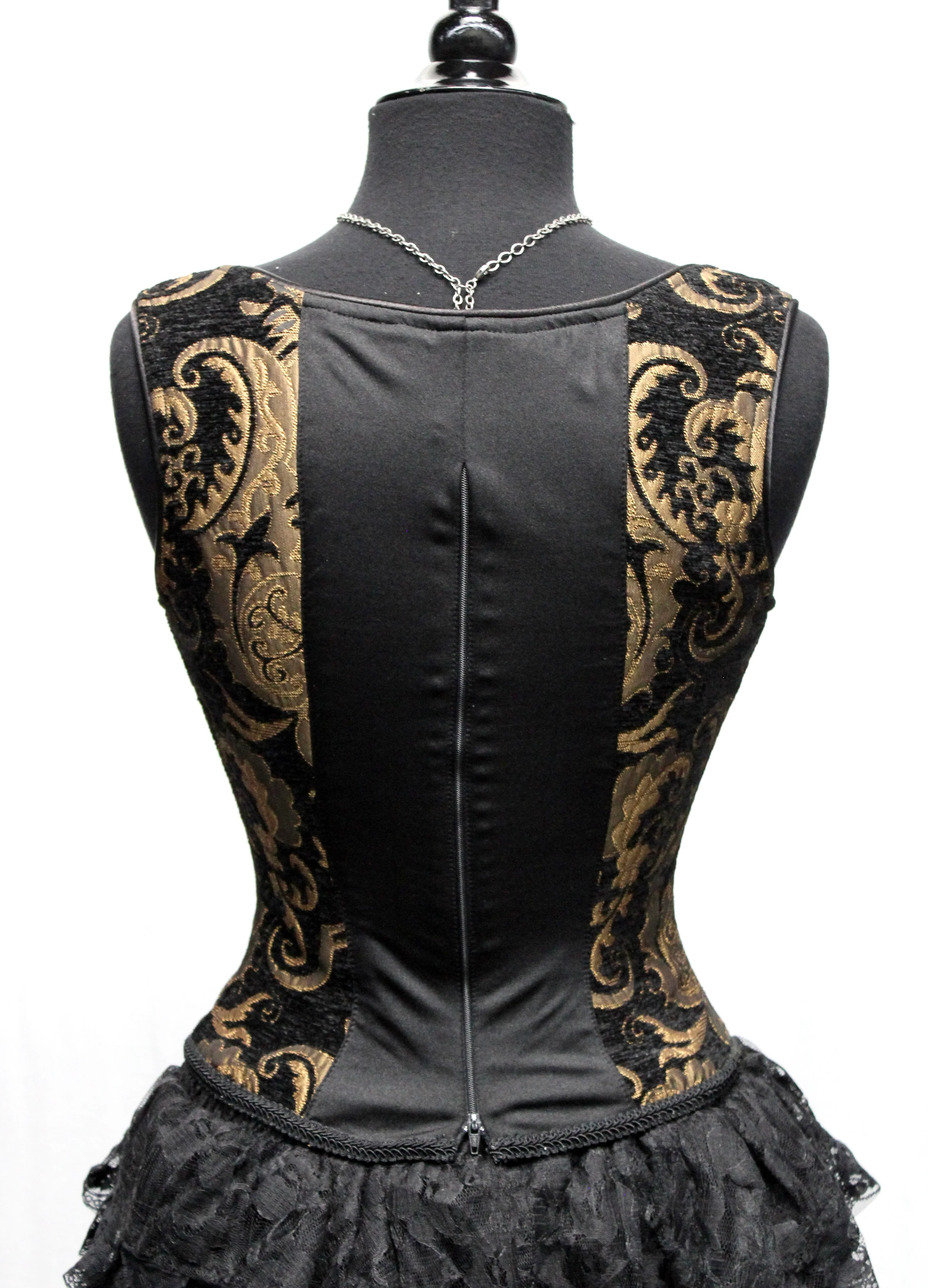 PIN BODICE - GOLD AND BLACK TAPESTRY - Image 3