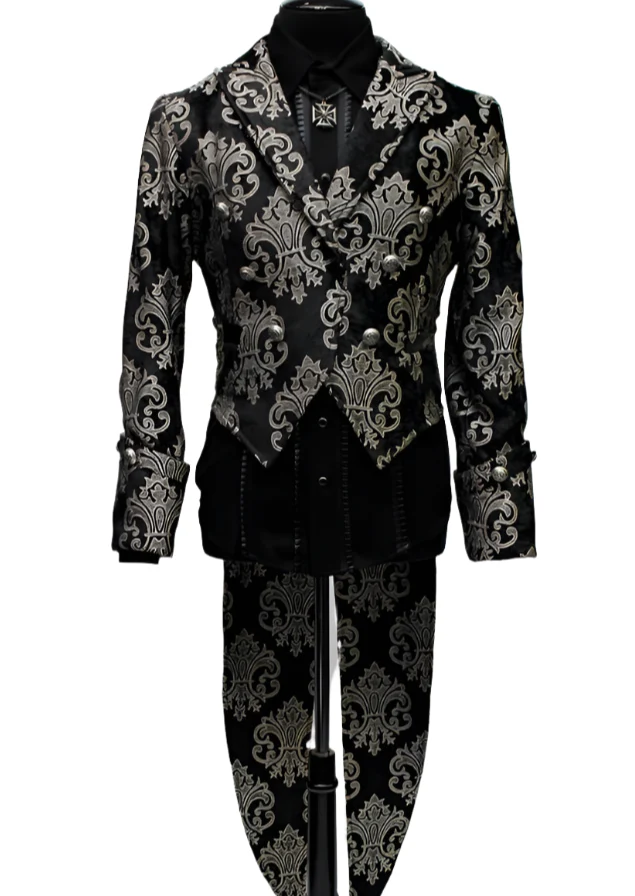 IMPERIAL TAILCOAT - SILVER ON BLACK BROCADE - Image 3