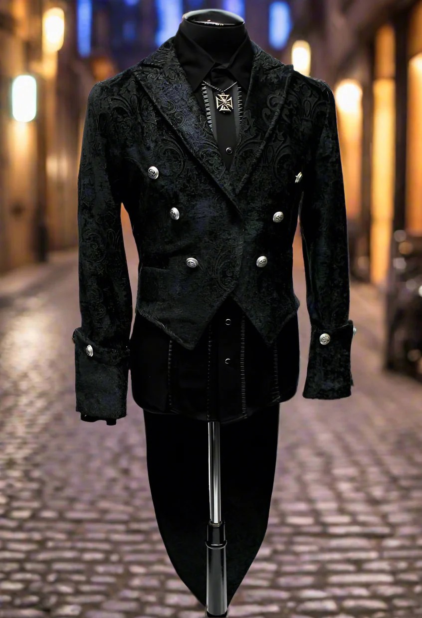 IMPERIAL TAILCOAT - BLACK VELVET BROCADE - Image 2