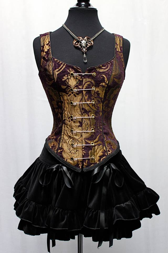 PIN BODICE - PURPLE AND GOLD TAPESTRY - Image 3