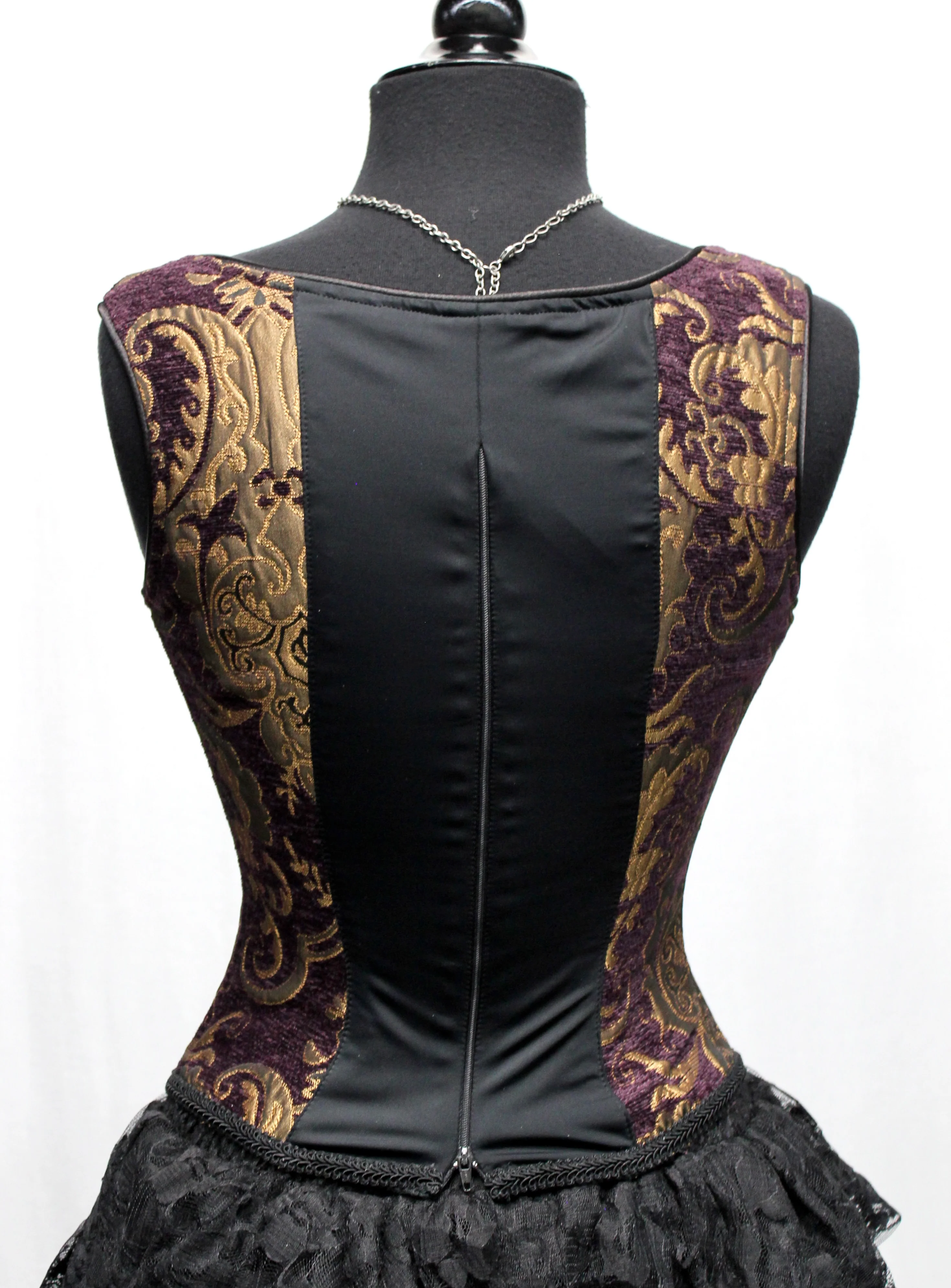 PIN BODICE - PURPLE AND GOLD TAPESTRY - Image 4