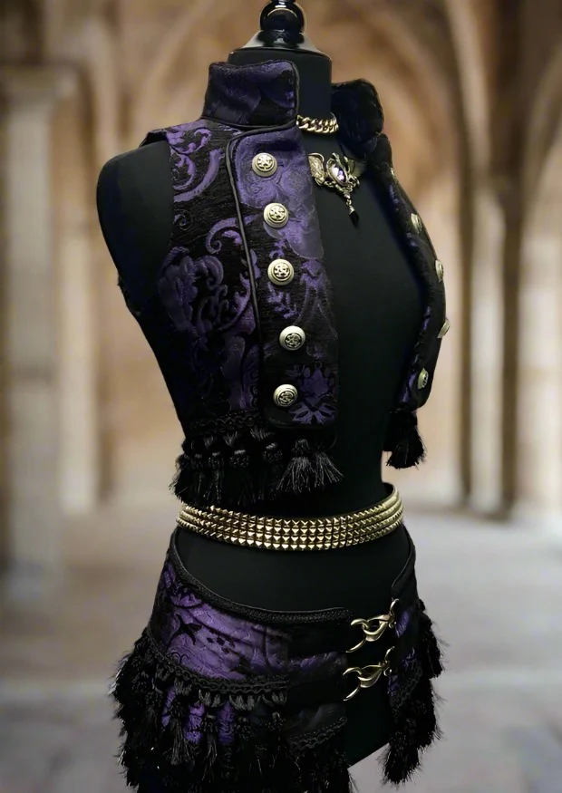 TOREADOR VEST - PURPLE/BLACK TAPESTRY - Image 3