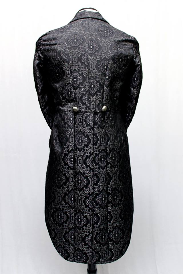 MONTE CRISTO TAILCOAT - BLACK EDWARDIAN BROCADE - Image 6