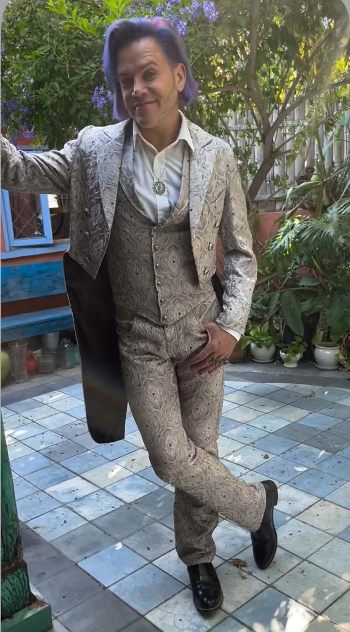 MONTE CRISTO TAILCOAT - SILVER BROCADE - Image 3