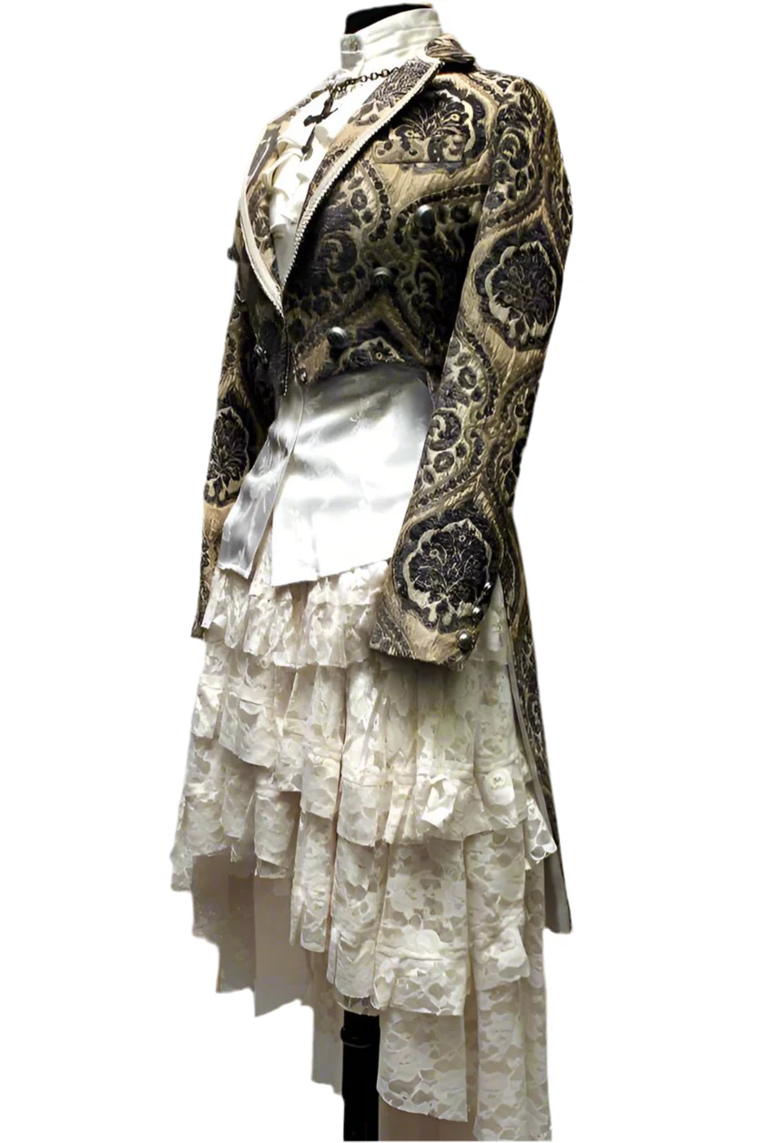 HARLEQUIN TAILCOAT - IVORY/BLUE TAPESTRY - Image 5