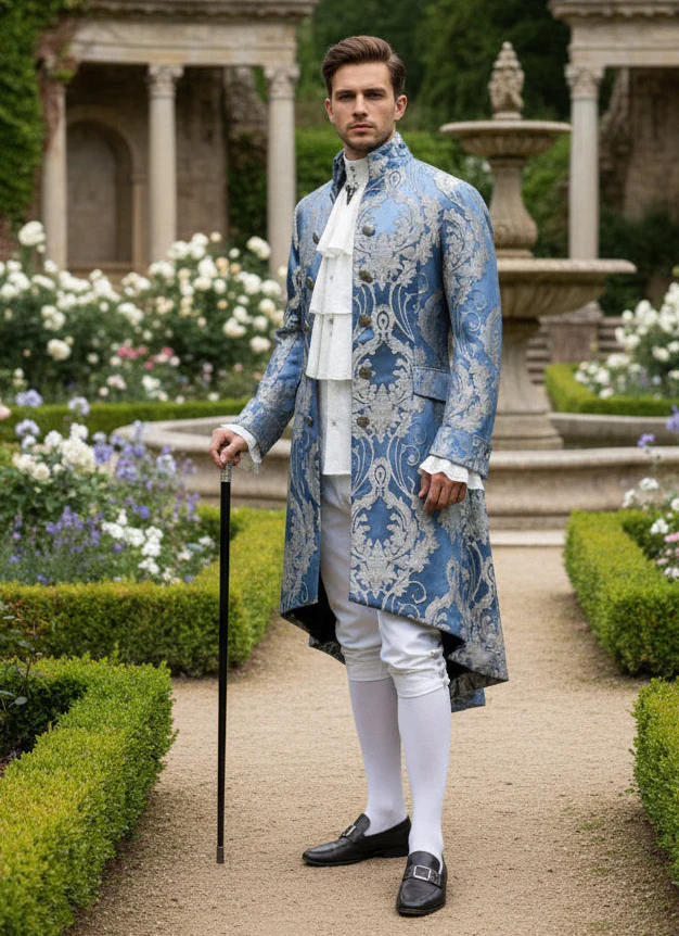 ORDER OF THE DRAGON COAT - ICE BLUE BROCADE - Image 7