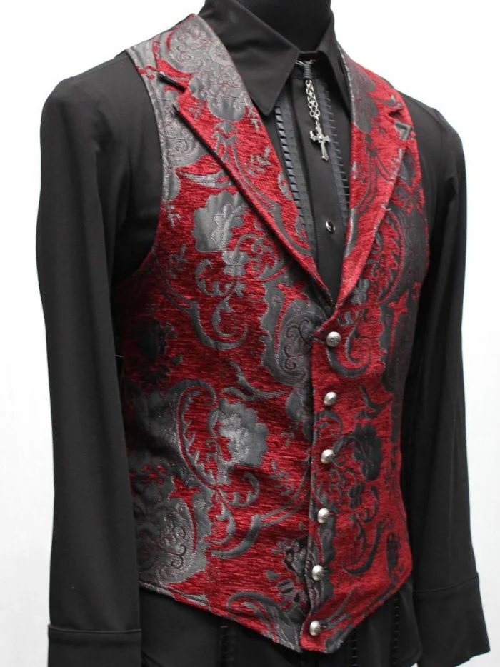 ARISTOCRAT VEST - BURGUNDY/GREY - Image 4