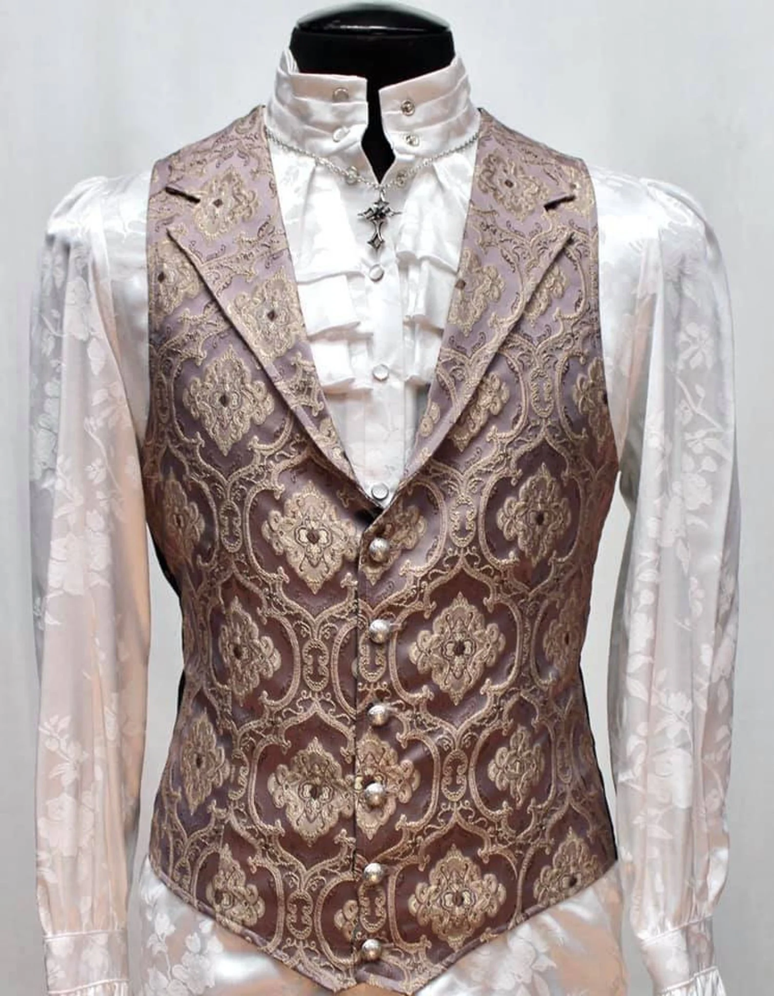 ARISTOCRAT VEST - EDWARDIAN BROCADE - Lavender - Image 3