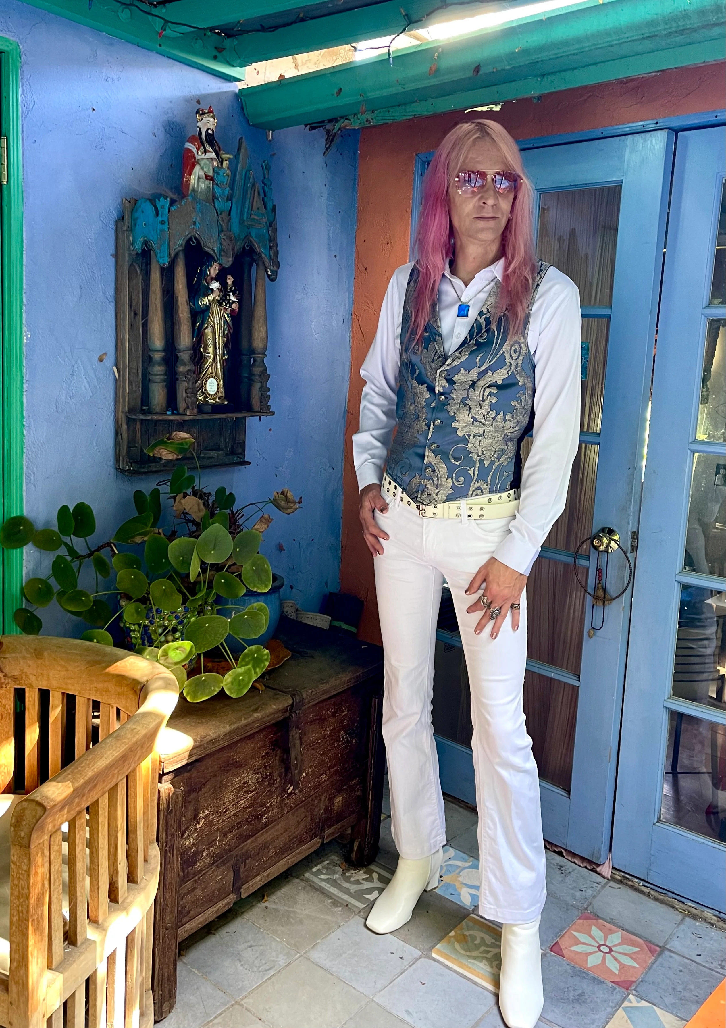 ARISTOCRAT VEST - ICE BLUE BROCADE - Image 5