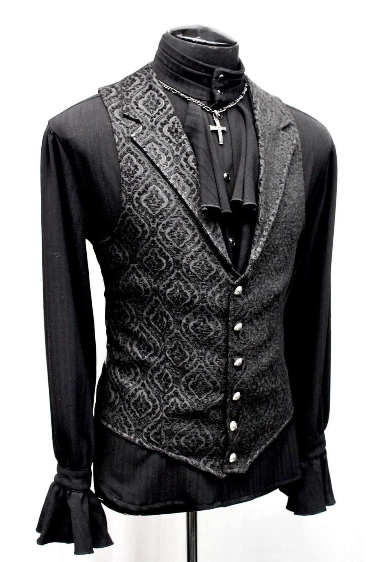 ARISTOCRAT VEST - DIAMOND PATTERN - BLACK TAPESTRY - Image 3