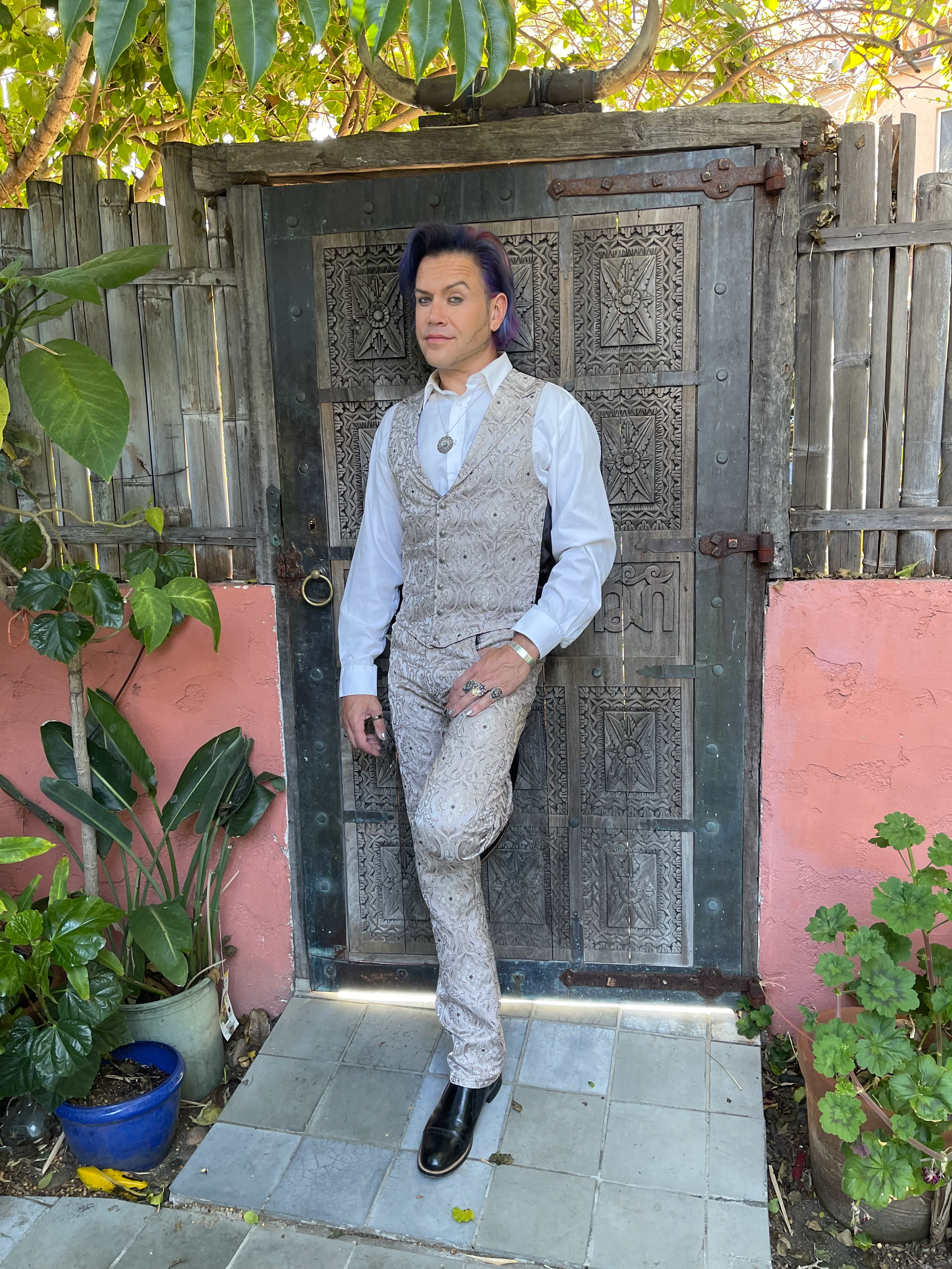 ARISTOCRAT VEST - EDWARDIAN BROCADE - Silver - Image 6