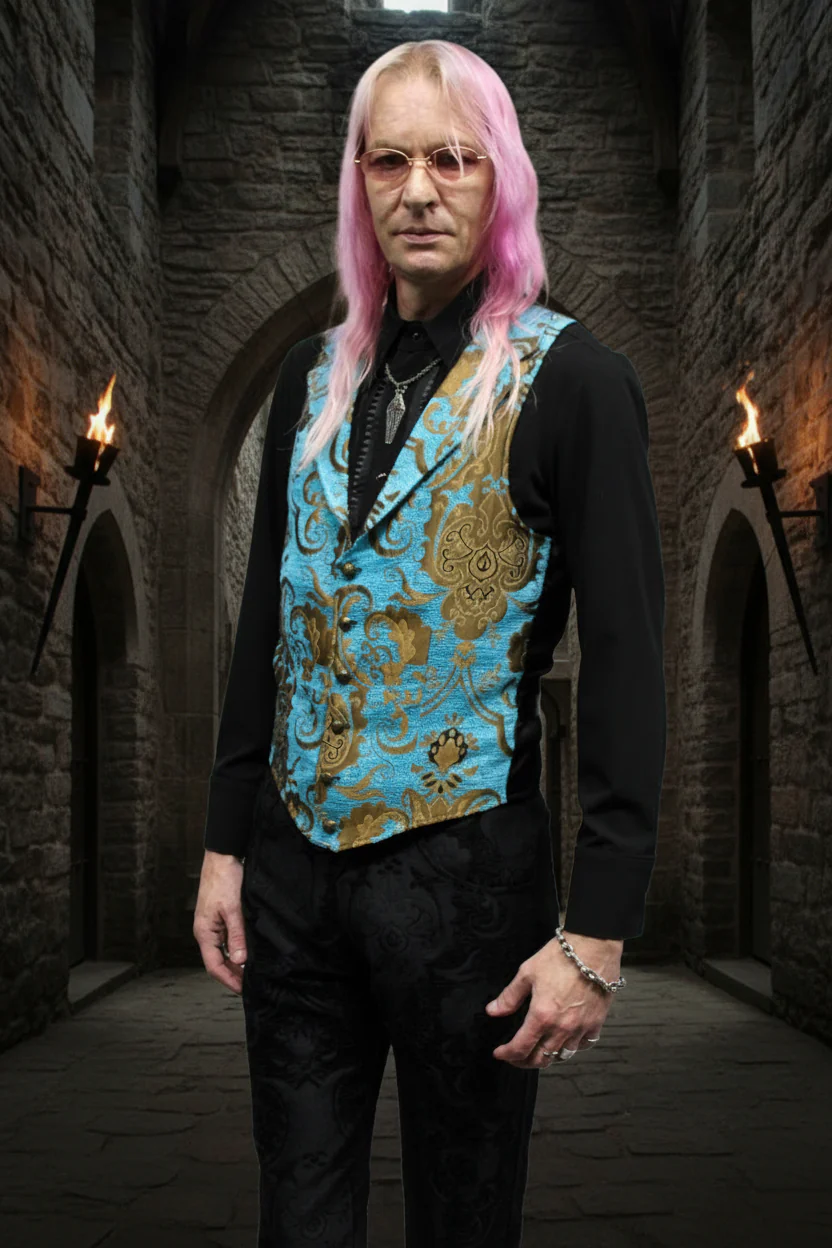 ARISTOCRAT VEST - TURQUOISE/GOLD - Image 4