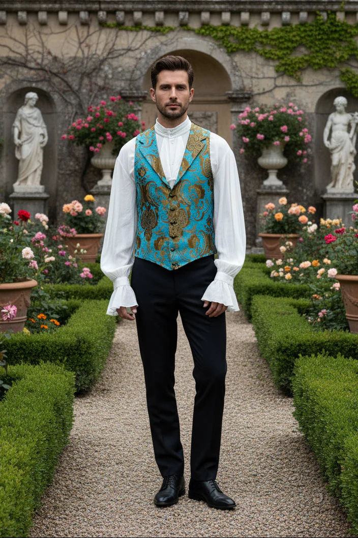 ARISTOCRAT VEST - TURQUOISE/GOLD - Image 6