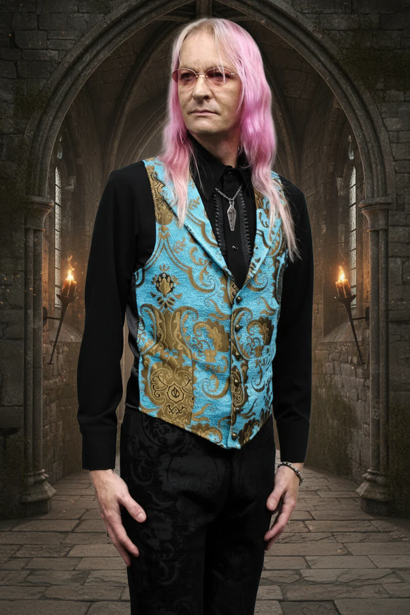 ARISTOCRAT VEST - TURQUOISE/GOLD - Image 8
