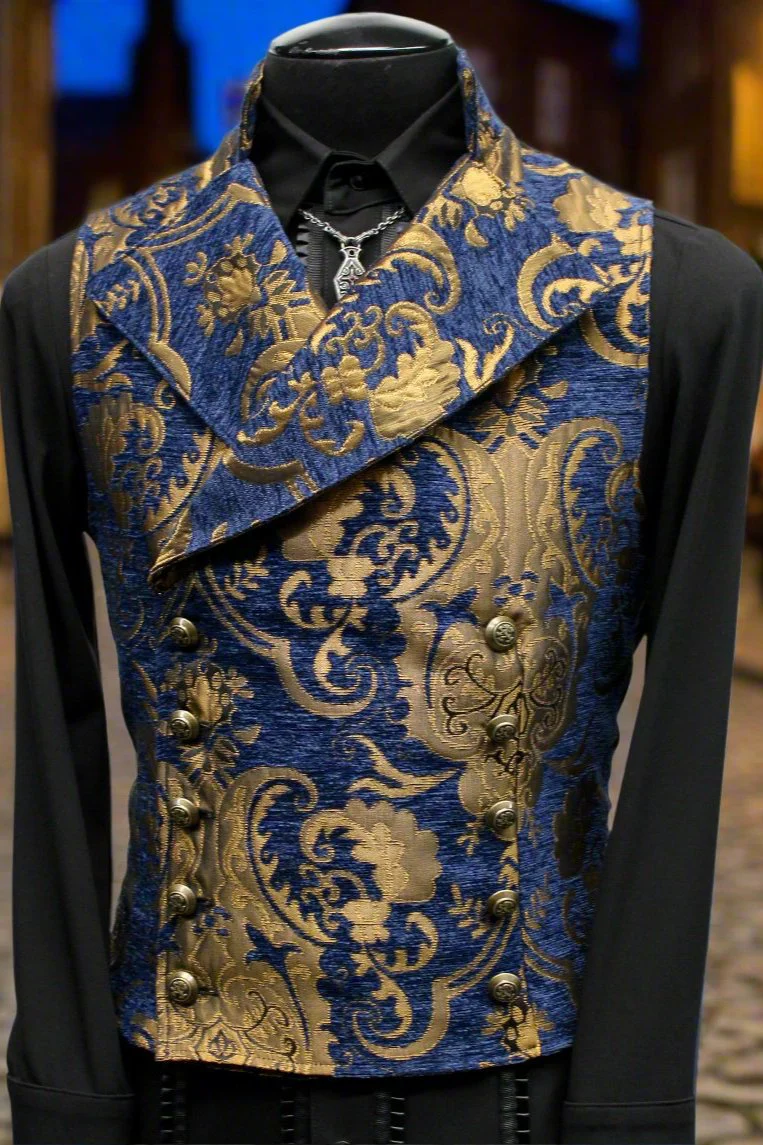 CAVALIER VEST - BLUE/GOLD TAPESTRY - Image 2