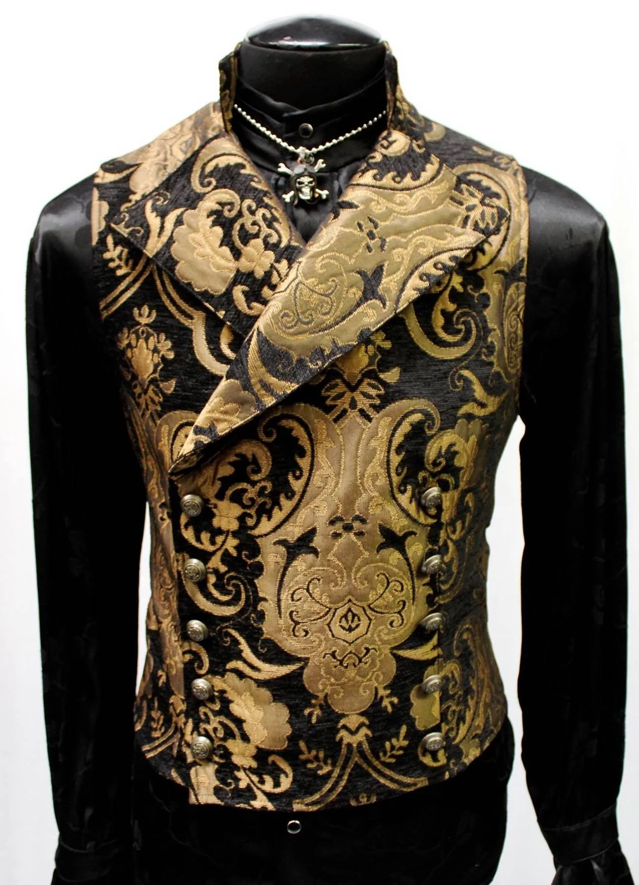 CAVALIER VEST - GOLD/BLACK TAPESTRY - Image 3
