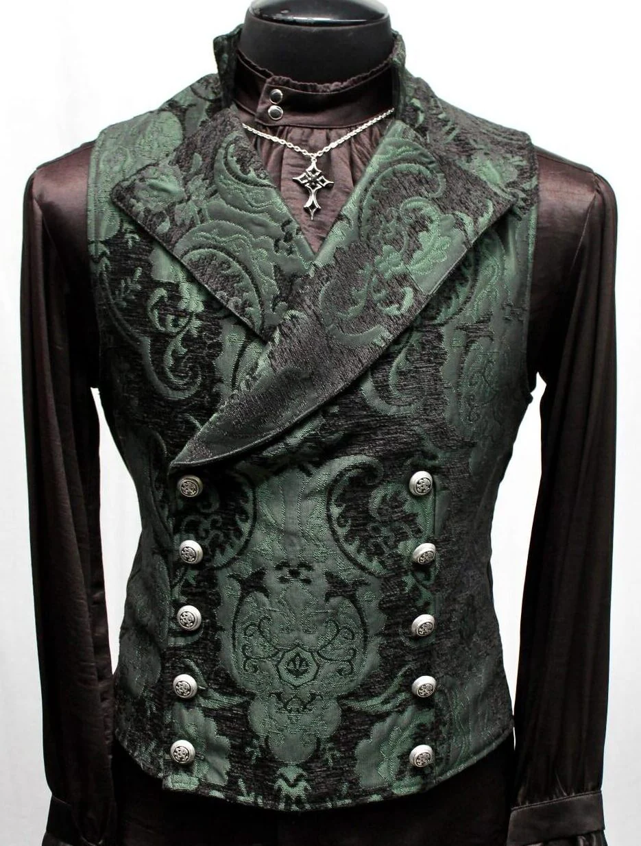CAVALIER VEST - GREEN/BLACK TAPESTRY - Image 3