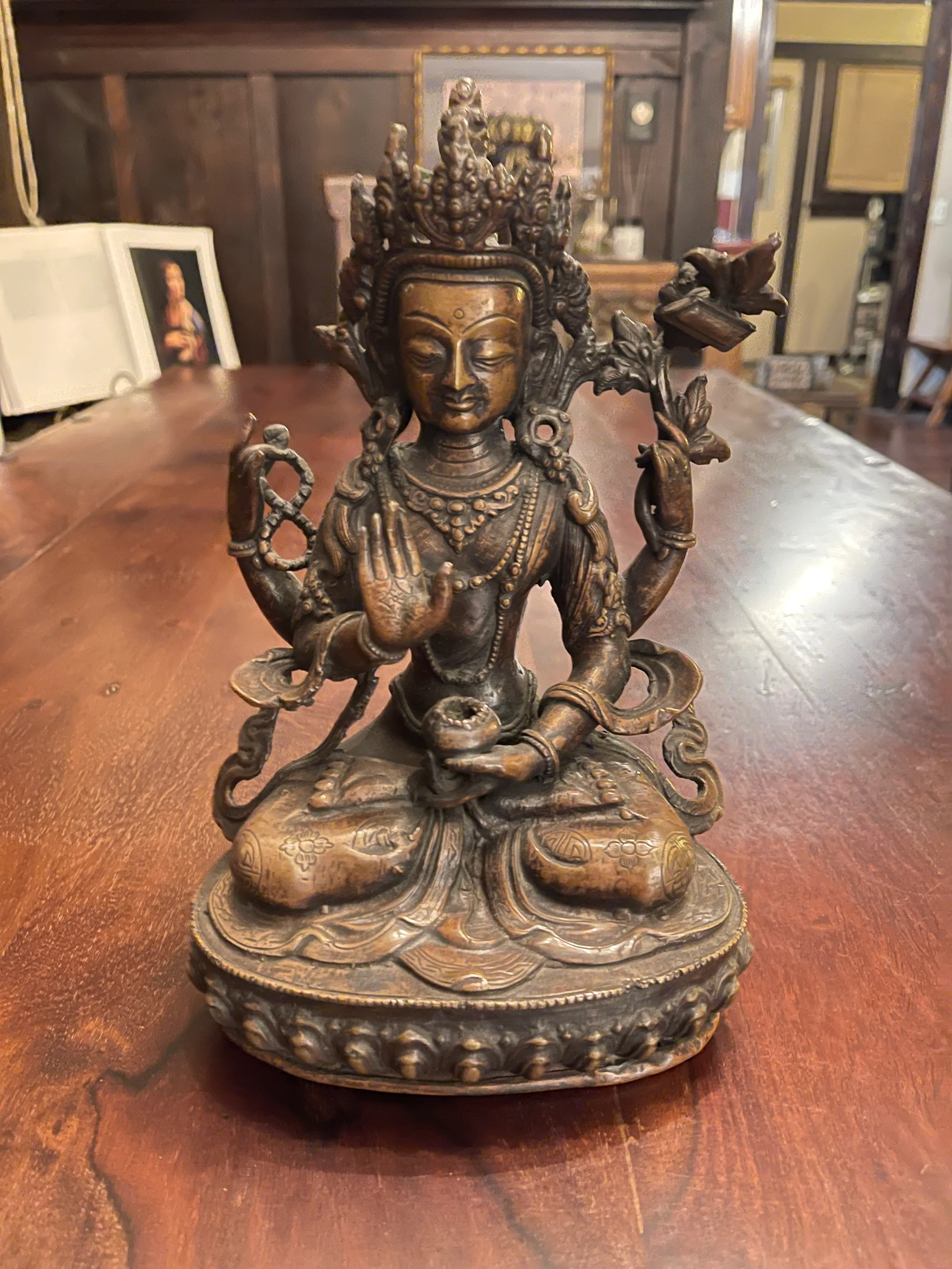 CHENREZIG ANTIQUE BRONZE STATUE