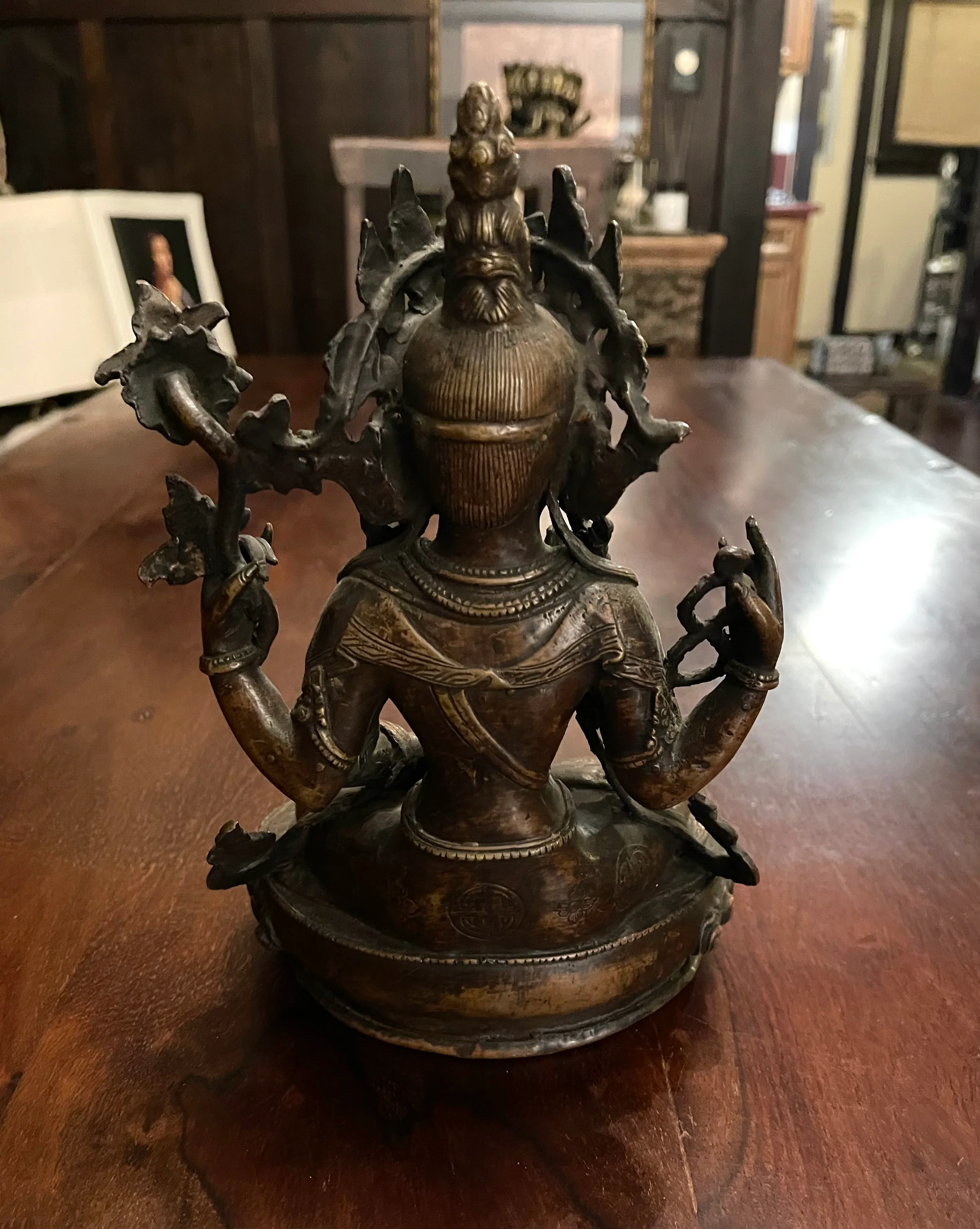 CHENREZIG ANTIQUE BRONZE STATUE - Image 3