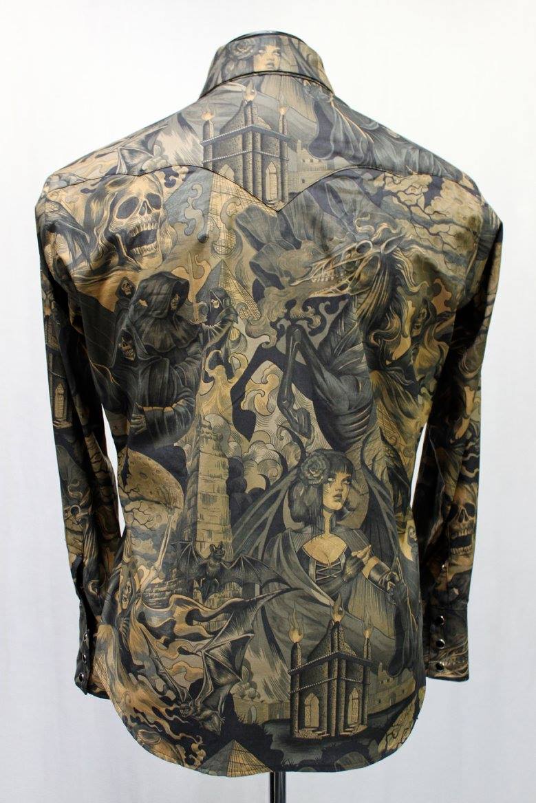 COWBOY SHIRT - HELLFIRE PRINT ANTIQUE - Image 3
