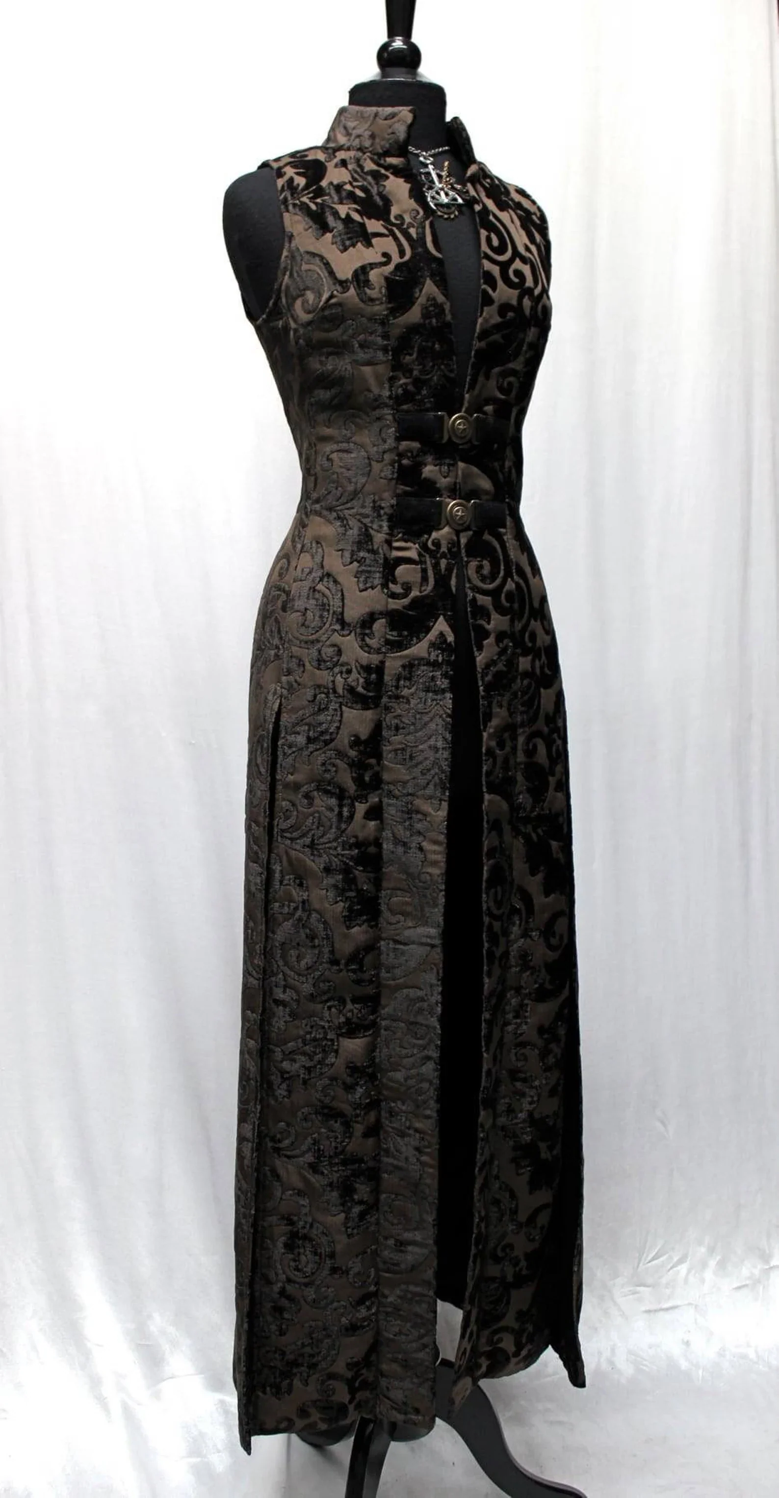 NECROMANTIC COAT/VEST - COFFEE BROWN VELVET - Image 3