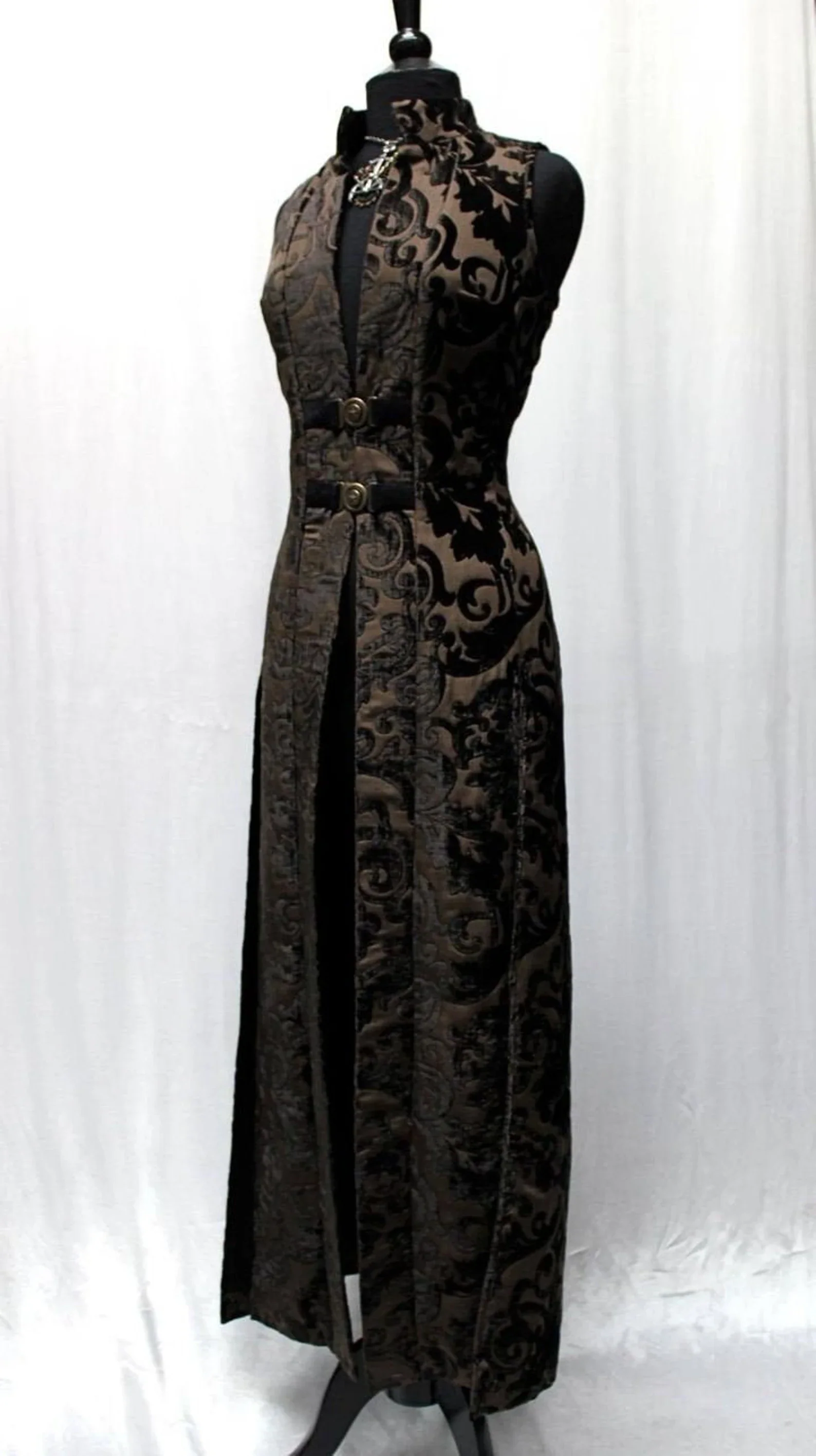 NECROMANTIC COAT/VEST - COFFEE BROWN VELVET - Image 4