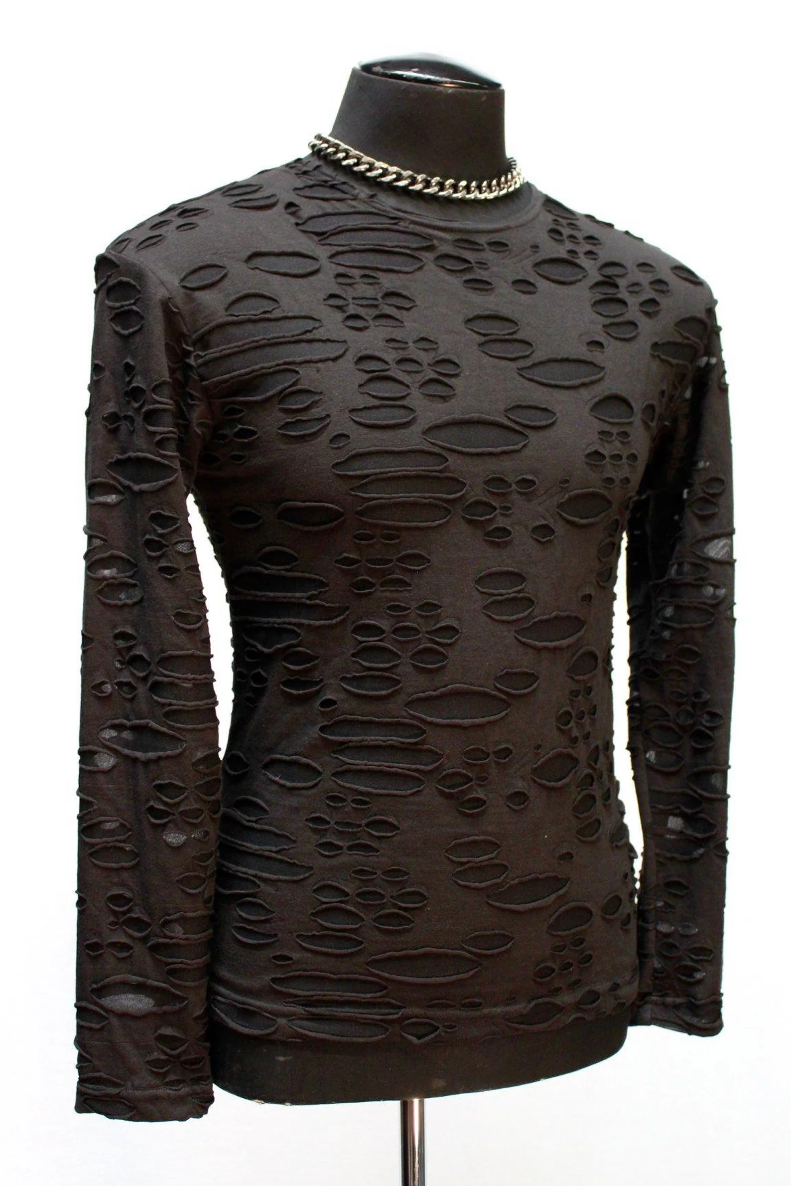 MEN'S LONG SLEEVE TEE - DECAYED FABRIC - BLACK - Image 3