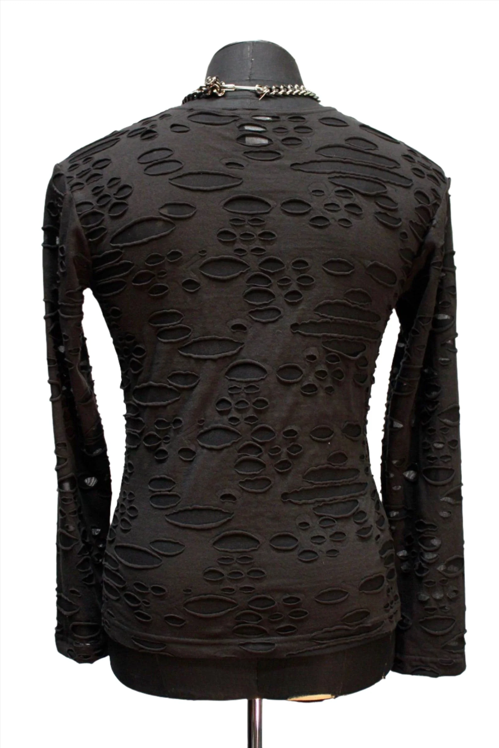 MEN'S LONG SLEEVE TEE - DECAYED FABRIC - BLACK - Image 4