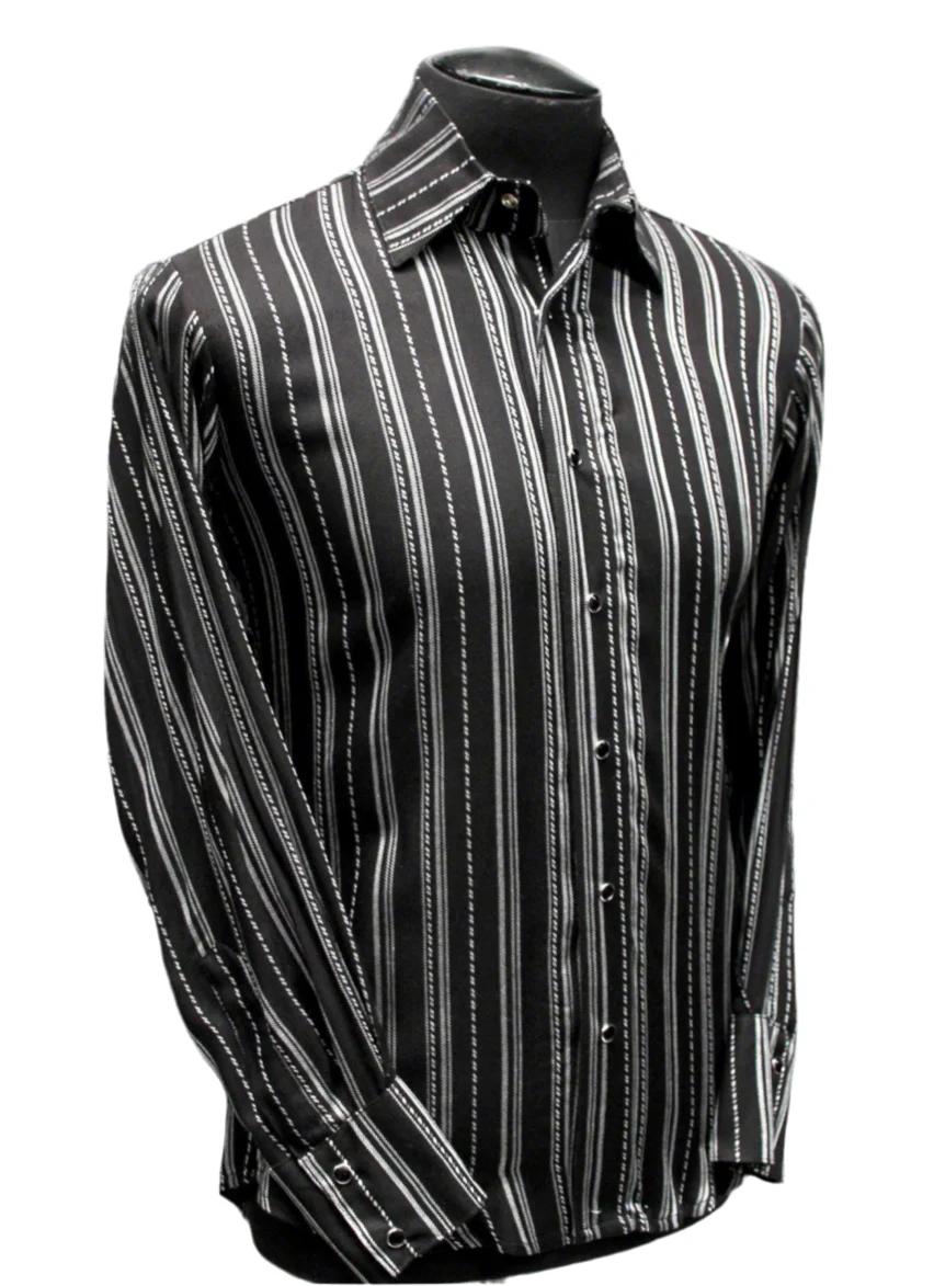 DRESSED TO ILL Shirt- Pinstripe Rayon Gabardine - Image 10