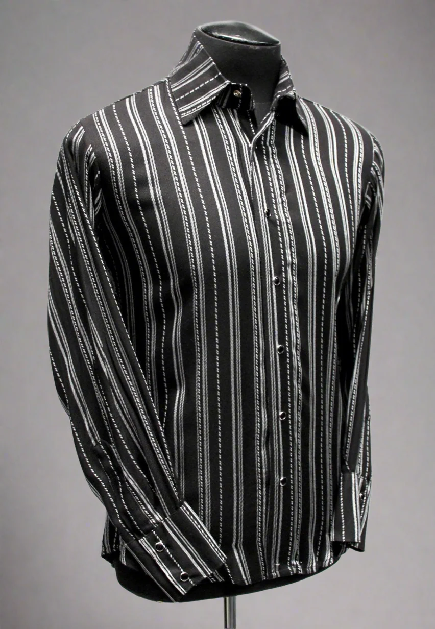 DRESSED TO ILL Shirt- Pinstripe Rayon Gabardine - Image 7