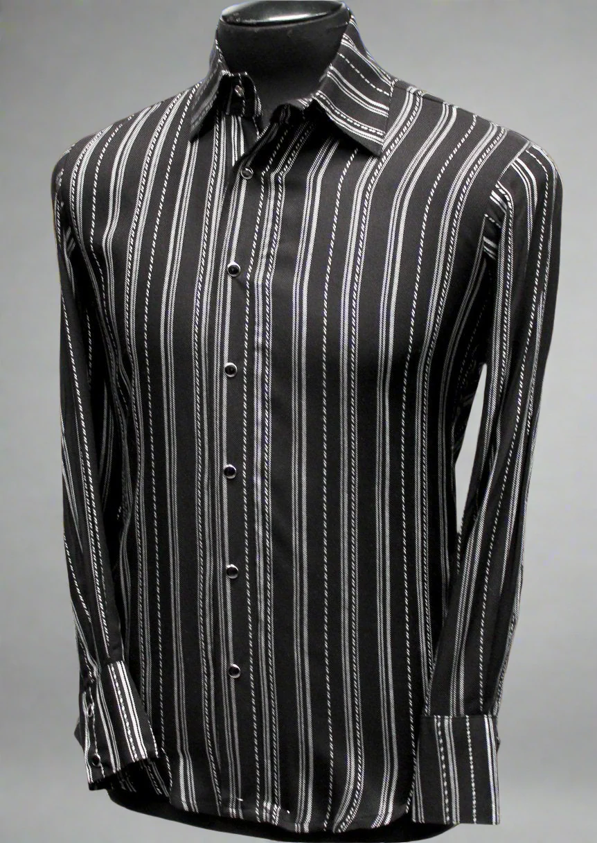 DRESSED TO ILL Shirt- Pinstripe Rayon Gabardine - Image 9