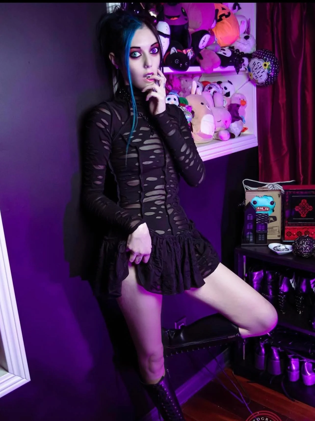 FUTURE SHOCK DRESS - BLACK DECAYED FABRIC - Image 3