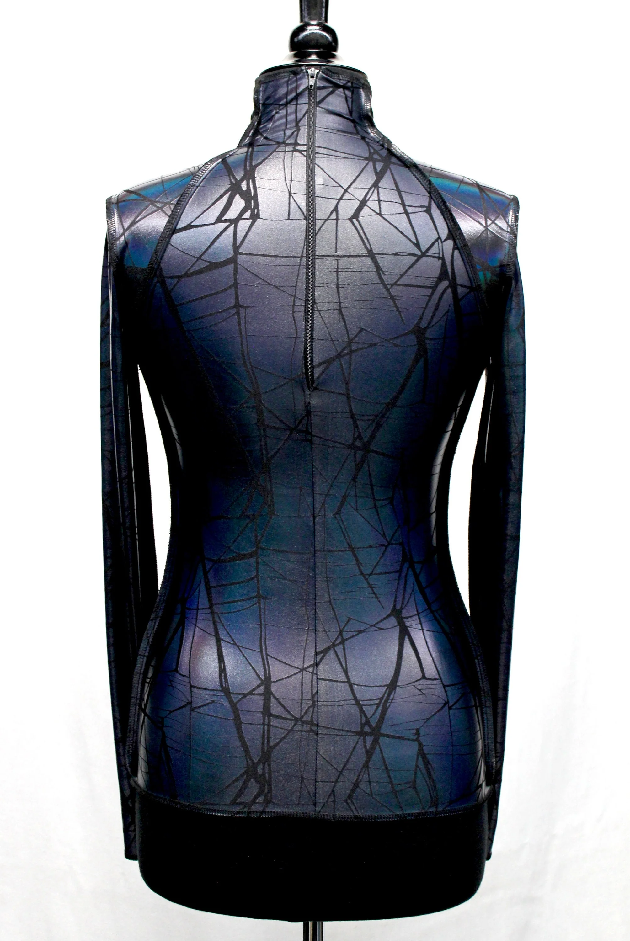 FUTURE SHOCK TOP Long Sleeve - Cracked Hologram Fabric - Black - Image 4