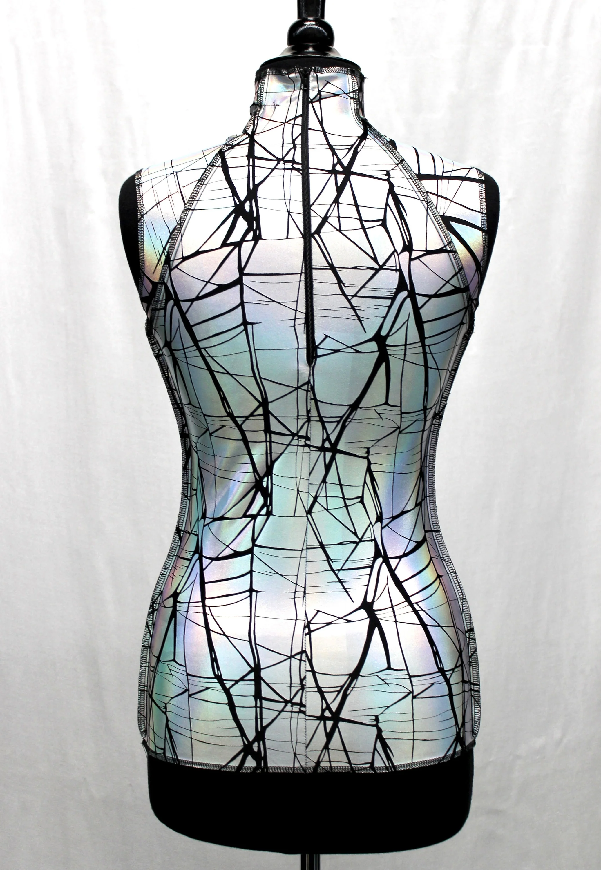 FUTURE SHOCK TOP sleeveless - Cracked Hologram Fabric - White - Image 3