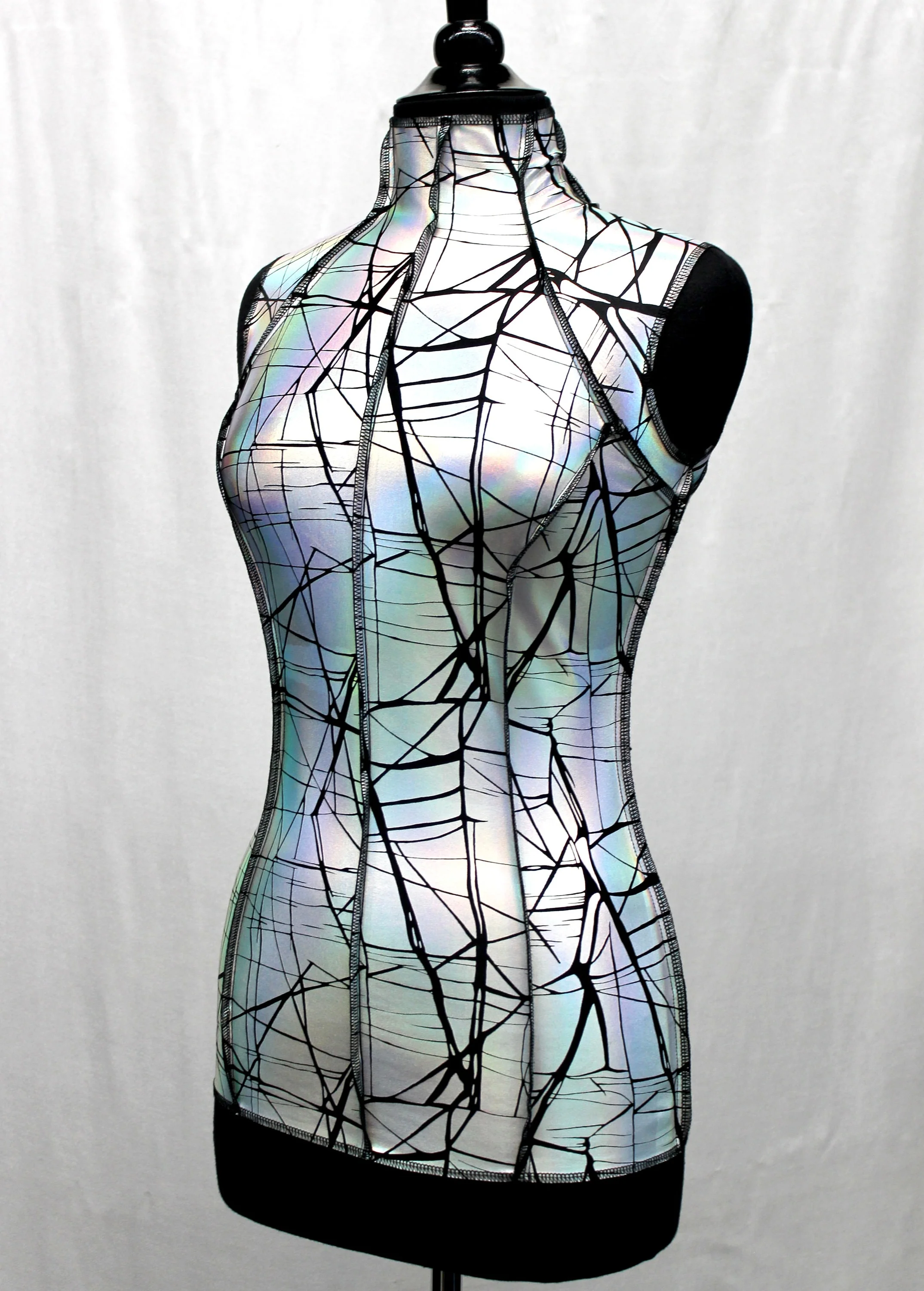 FUTURE SHOCK TOP sleeveless - Cracked Hologram Fabric - White - Image 4