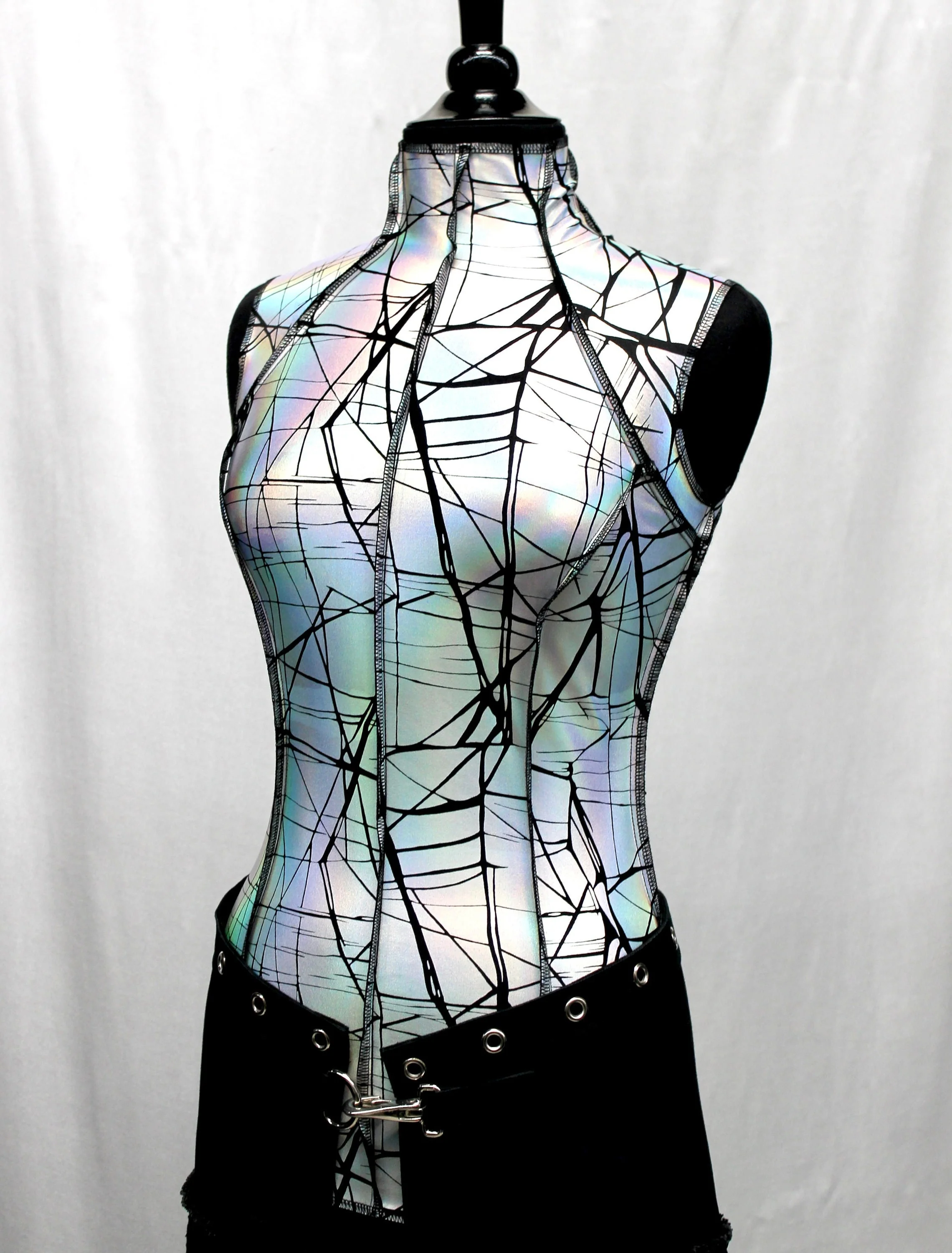 FUTURE SHOCK TOP sleeveless - Cracked Hologram Fabric - White - Image 5