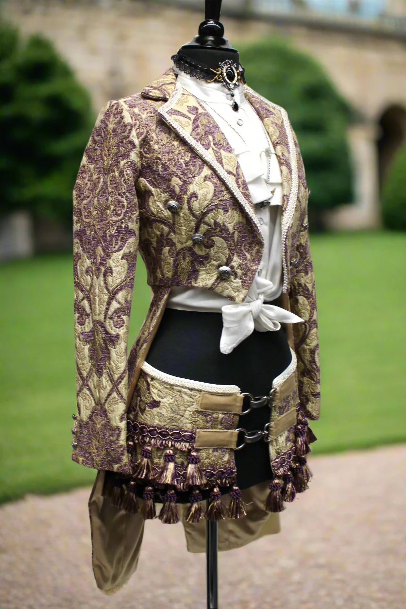TASSEL SKIRT - PURPLE / IVORY TAPESTRY - Image 3