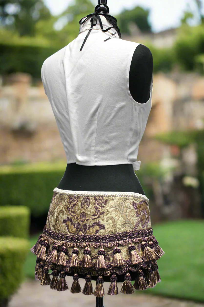 TASSEL SKIRT - PURPLE / IVORY TAPESTRY - Image 4