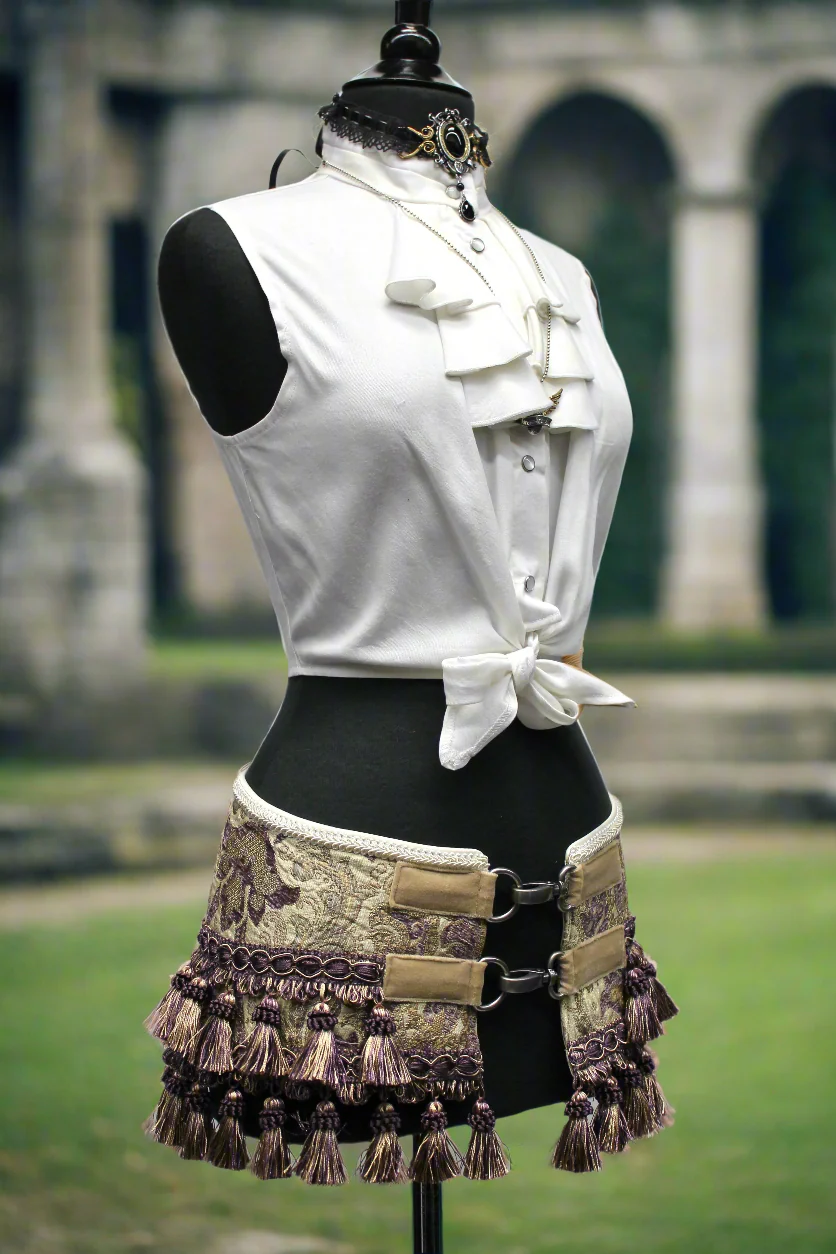 TASSEL SKIRT - PURPLE / IVORY TAPESTRY - Image 5