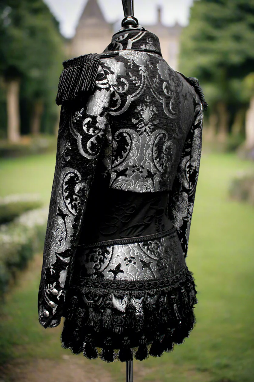 TASSEL SKIRT - SILVER/BLACK TAPESTRY - Image 3