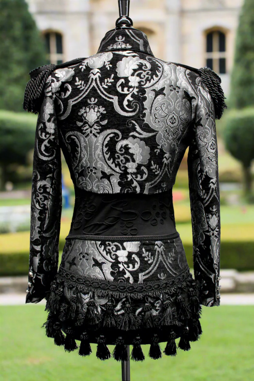 TASSEL SKIRT - SILVER/BLACK TAPESTRY - Image 5