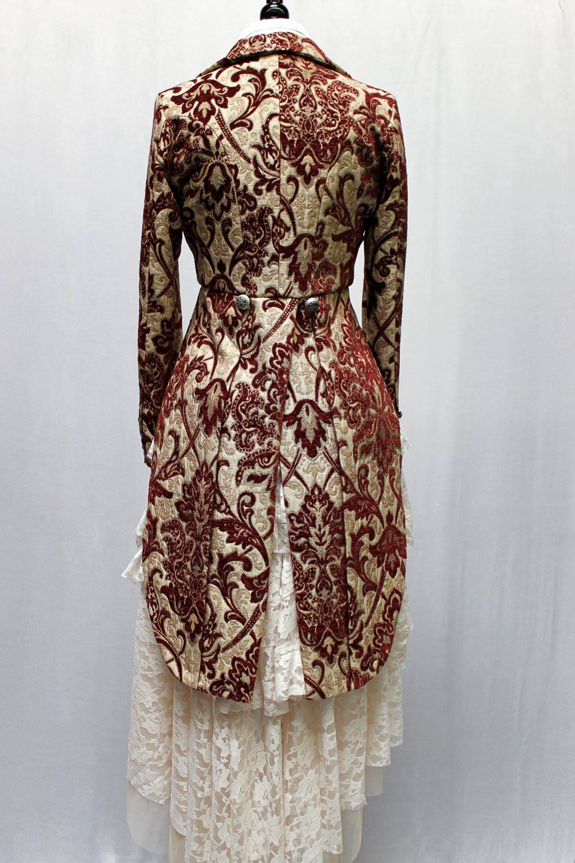 HARLEQUIN TAILCOAT - BURGUNDY/IVORY TAPESTRY - Image 6