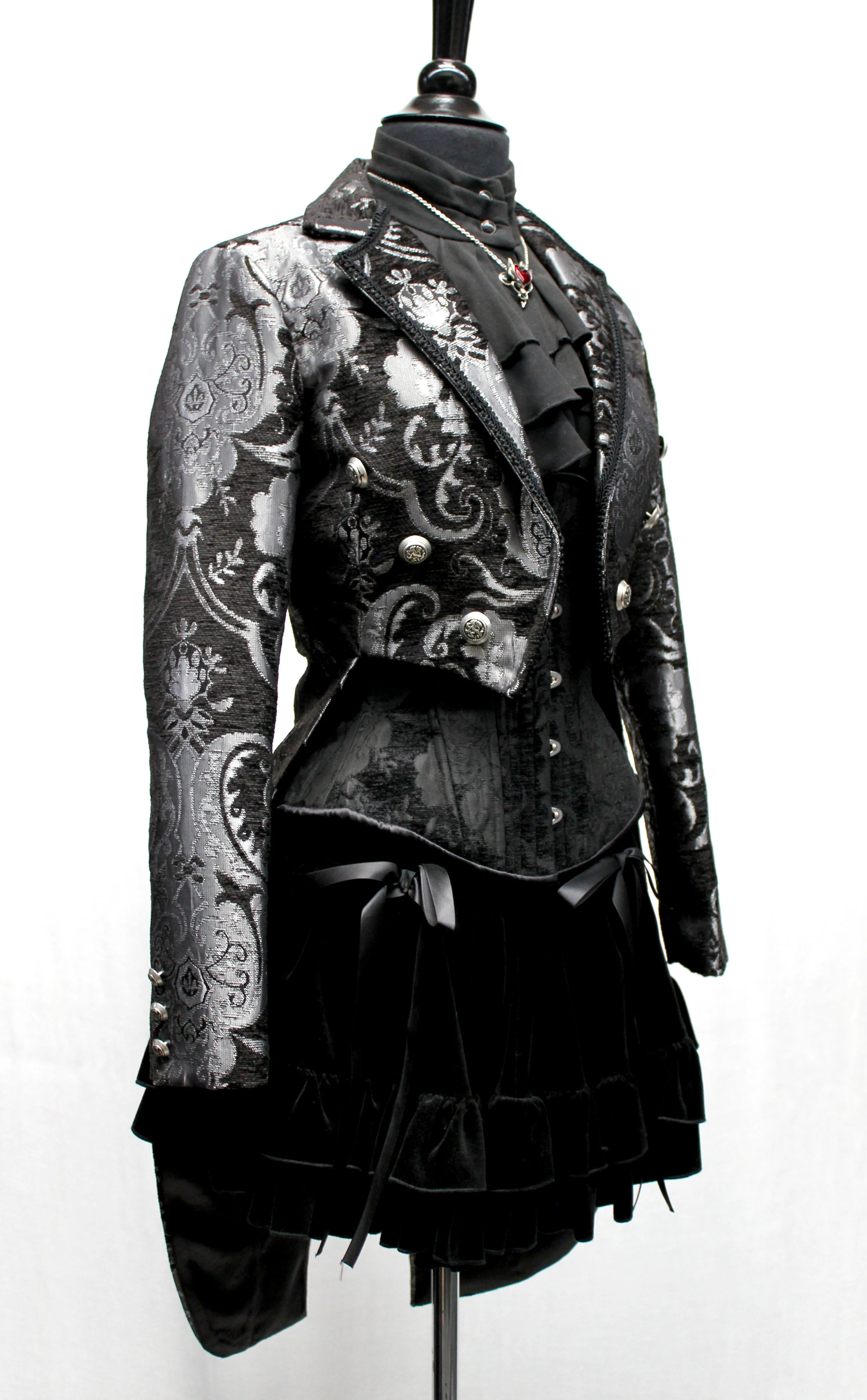 HARLEQUIN TAILCOAT - SILVER/BLACK TAPESTRY - Image 3