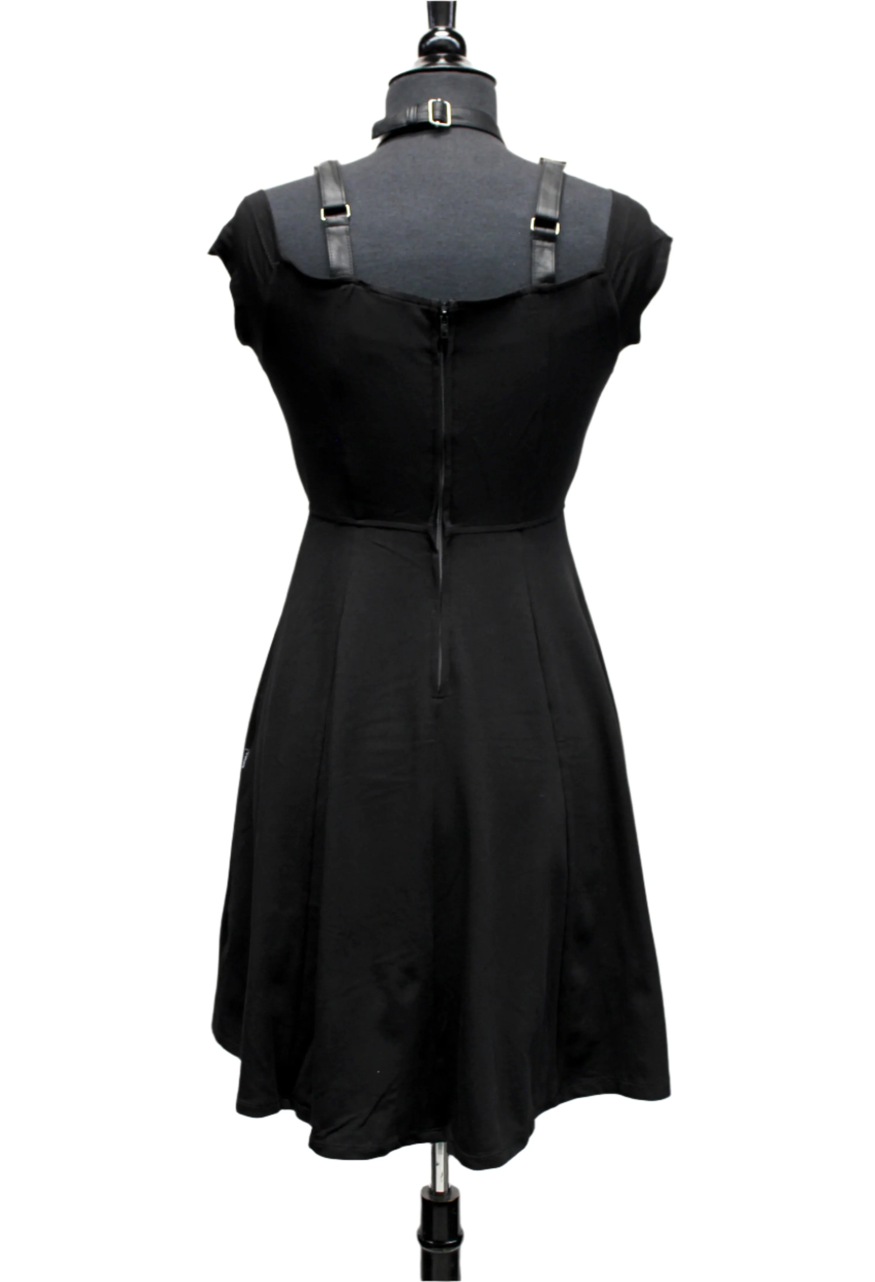 HARNESS DRESS - BLACK STRETCH COTTON - Image 4