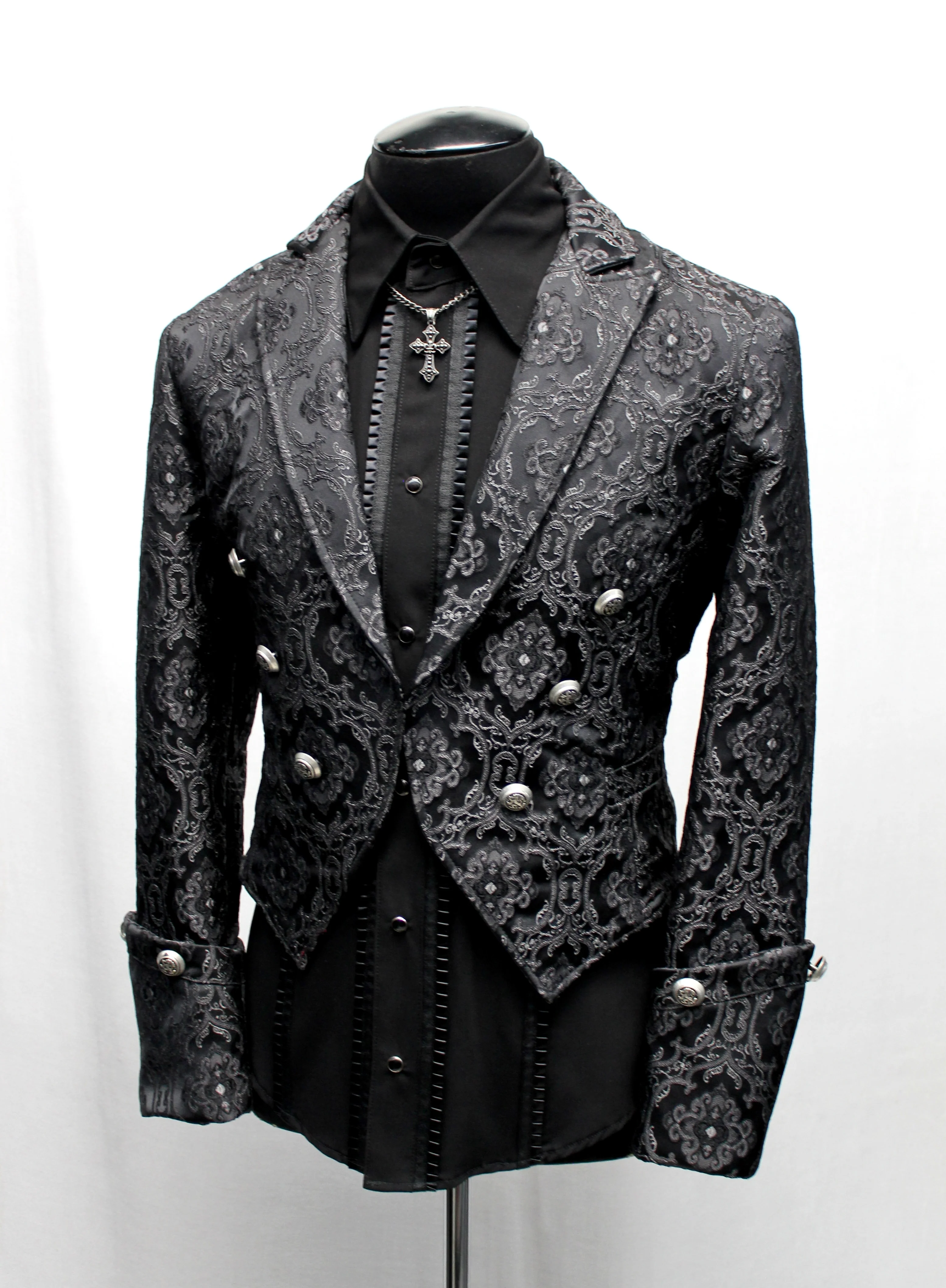 IMPERIAL JACKET - BLACK EDWARDIAN BROCADE - Image 3
