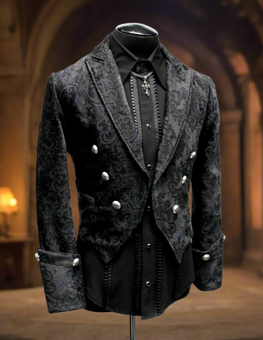 IMPERIAL JACKET - BLACK VELVET BROCADE - Image 3