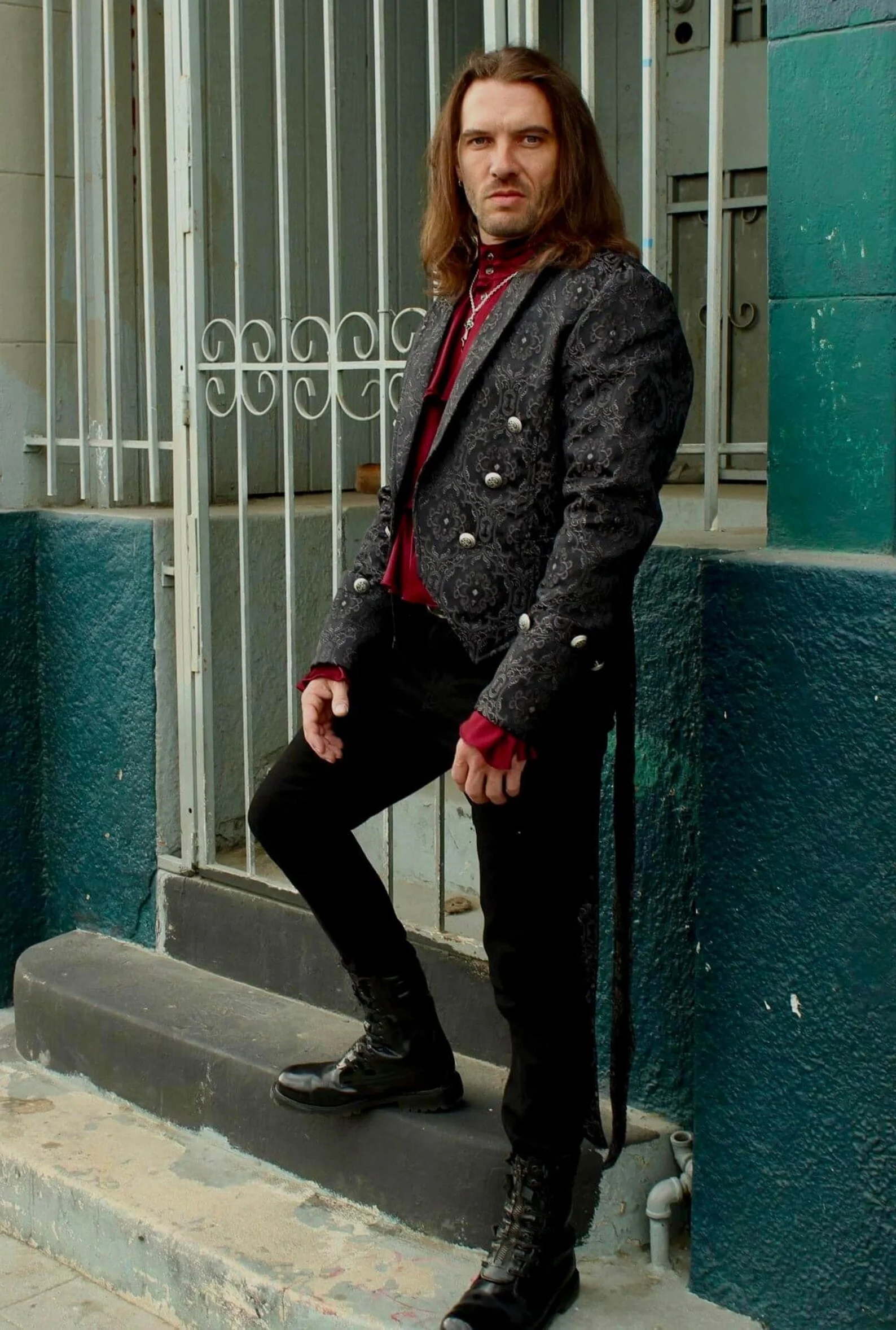IMPERIAL TAILCOAT - BLACK EDWARDIAN BROCADE - Image 3