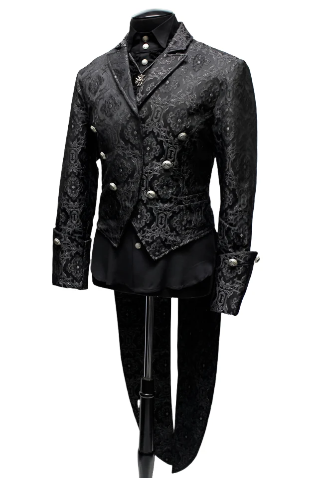 IMPERIAL TAILCOAT - BLACK EDWARDIAN BROCADE - Image 4