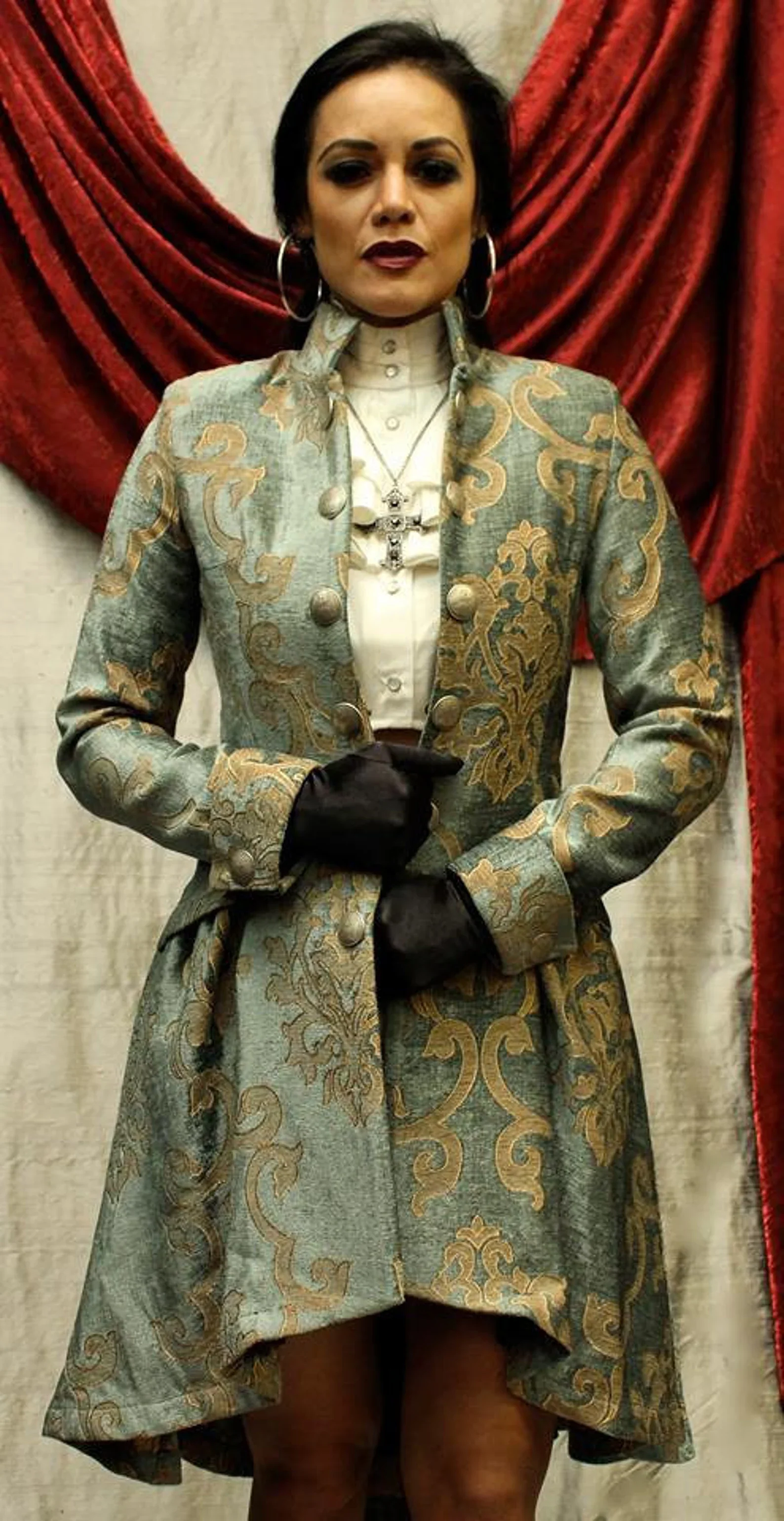 LIONHEART COAT - GOLD ON GREEN VELVET BROCADE - Image 3