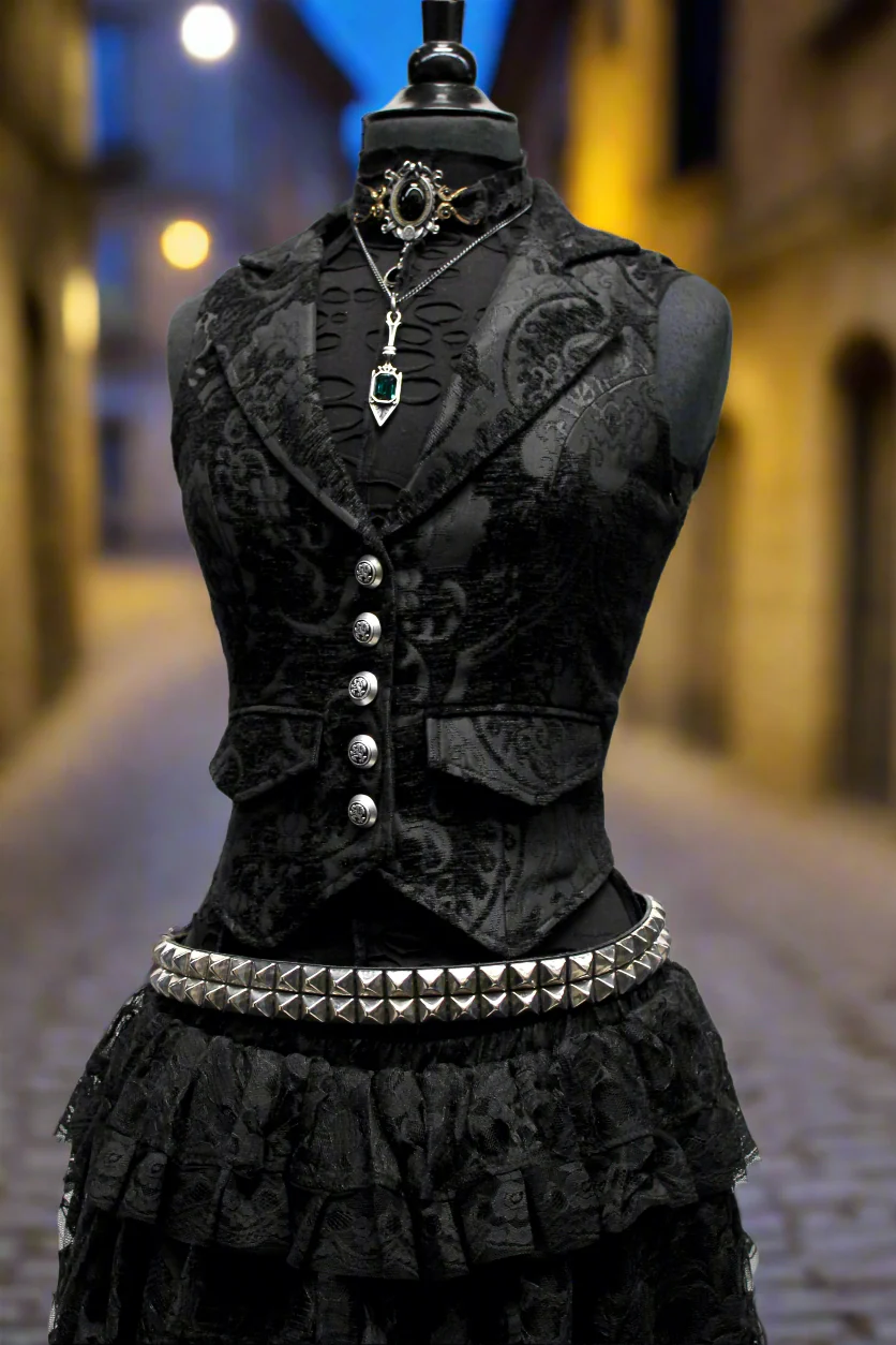 MARQUESA VEST - BLACK TAPESTRY - Image 3